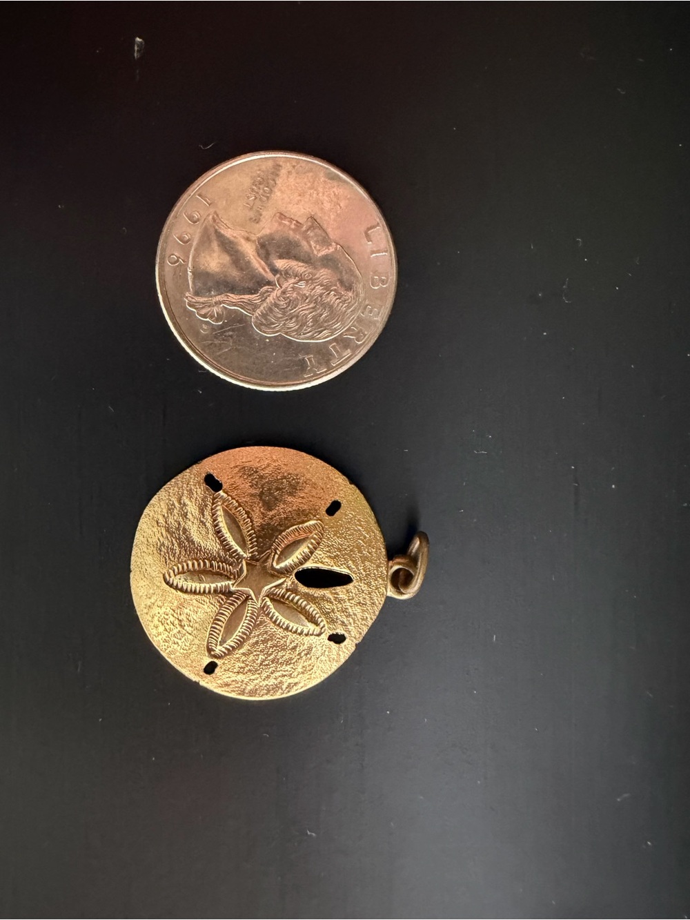 Vintage sand dollar pendant charm
